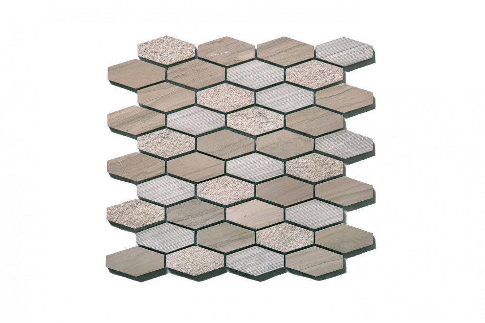 Porcini Textured Elongated Hexagon Mosaic.jpg